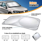 compact silver-coated car sunshade, view 4 - MRSLM