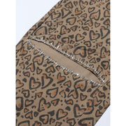leopard patchwork wide-leg jeans, view 9 - MRSLM