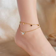 double-layer butterfly anklet, view 3 - MRSLM