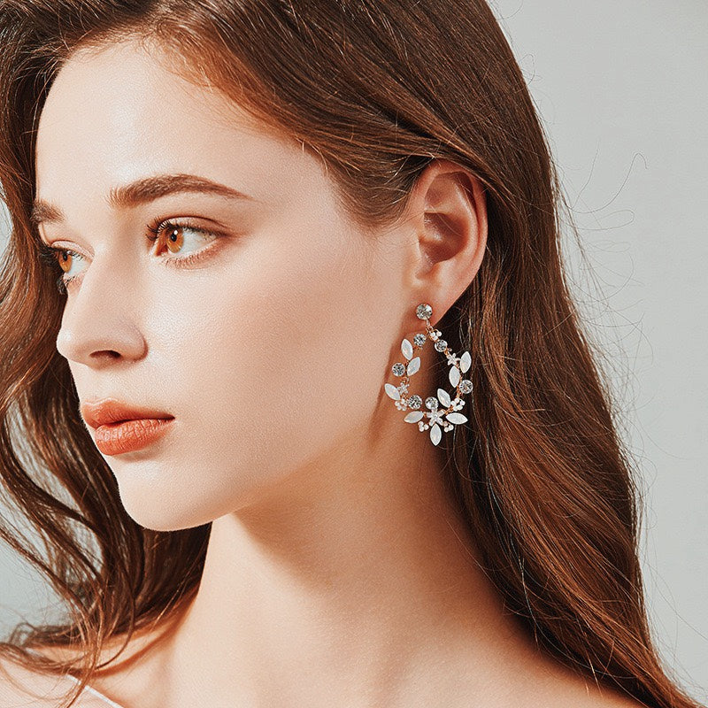ceramic flower earrings, view 3 - MRSLM