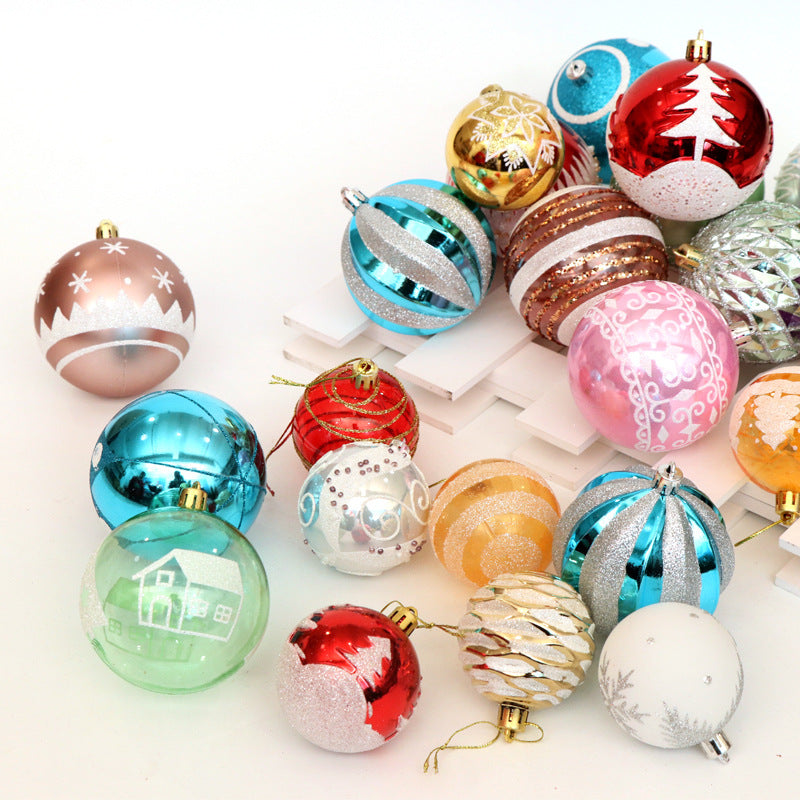 Shiny 6 cm Christmas ball ornaments set - MRSLM