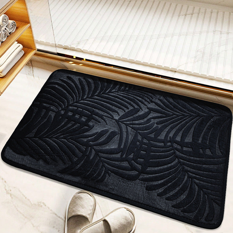 Leaf pattern memory foam bath mat, view 4 - MRSLM
