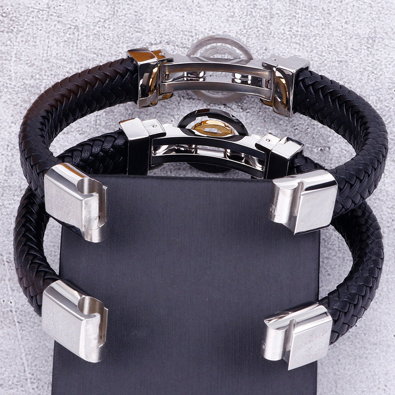 men's vintage leather bracelet, view 3 - MRSLM