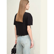 women's embroidered cotton t-shirt, view 4 - MRSLM