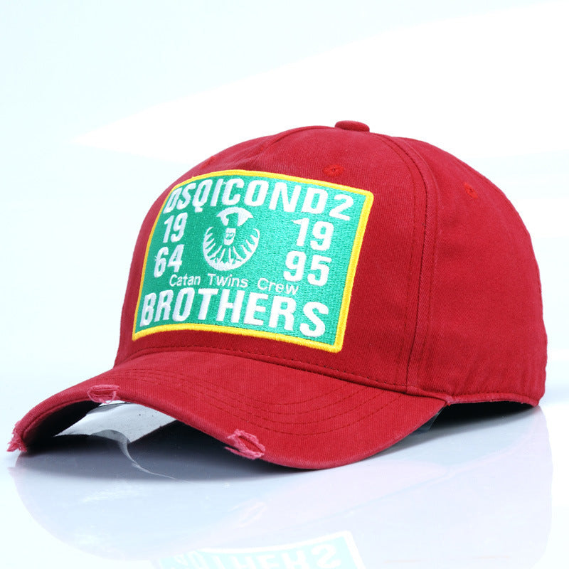 casual embroidered washed cotton hat, view 3 - MRSLM