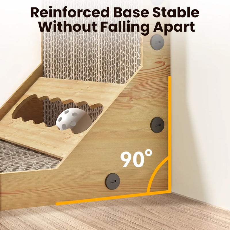 L-shaped cat scratcher, view 4 - MRSLM