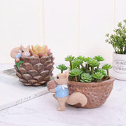 cartoon squirrel succulent flower pot, view 8 - MRSLM