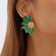 flower petal stud earrings, view 2 - MRSLM