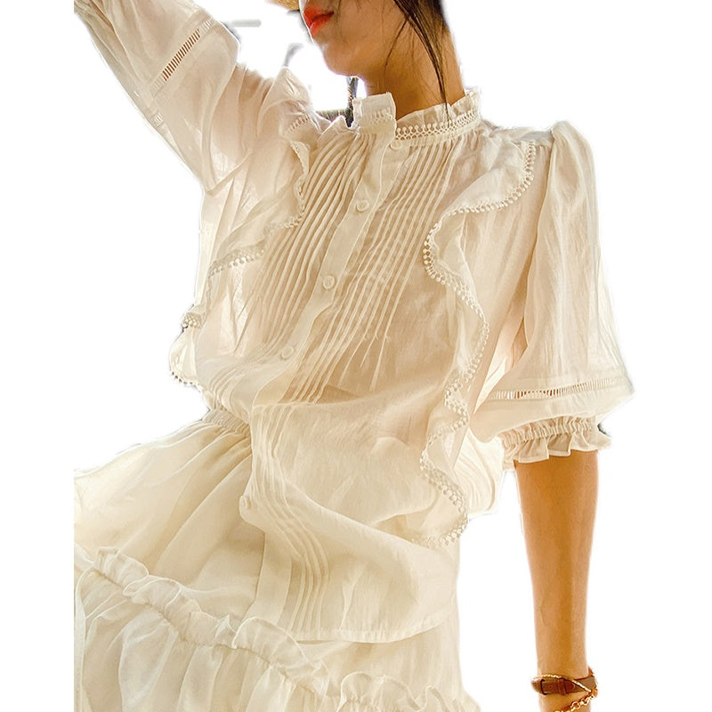 Women's Lyocell Shirt With Puff Sleeve Design