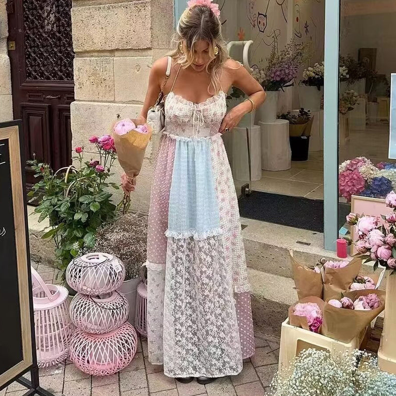 Floral lace halter dress - MRSLM