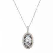 geometric black crystal silver pendant, view 5 - MRSLM