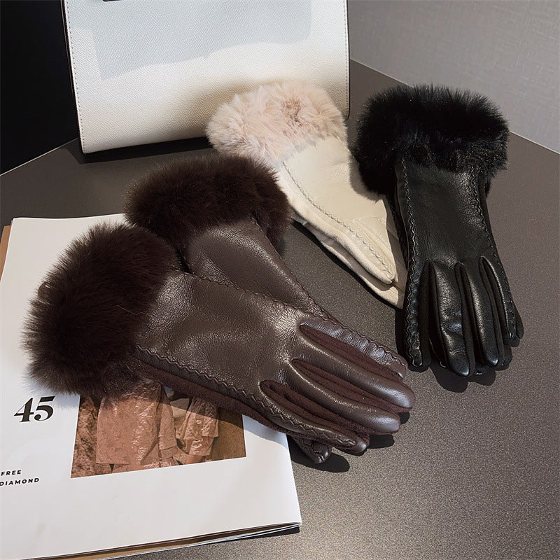 PU leather suede touch screen gloves - MRSLM