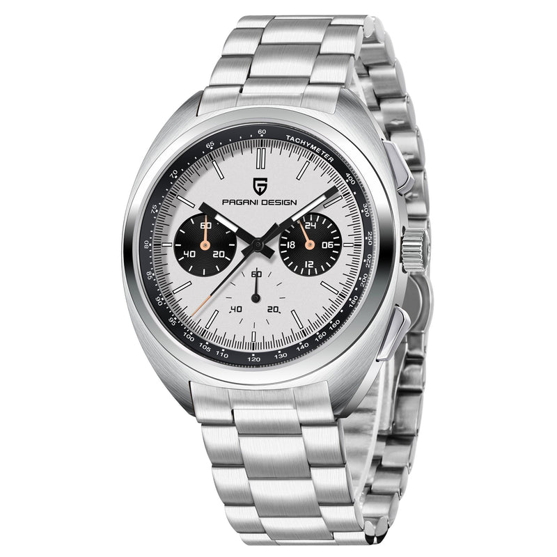 men's panda dial chronograph watch, view 3 - MRSLM