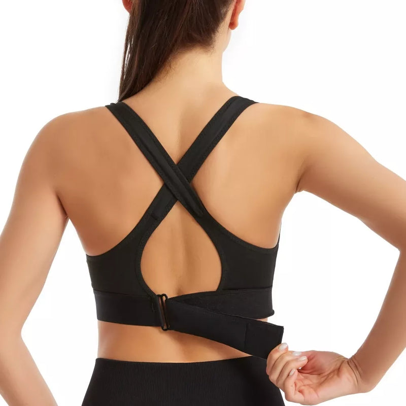 women's zip-front sports bra, view 10 - MRSLM