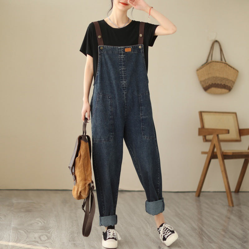 Denim Strap Pants Women
