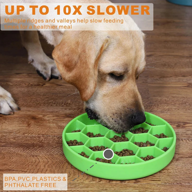 slow feeder dog bowl with silicone base, view 6 - MRSLM