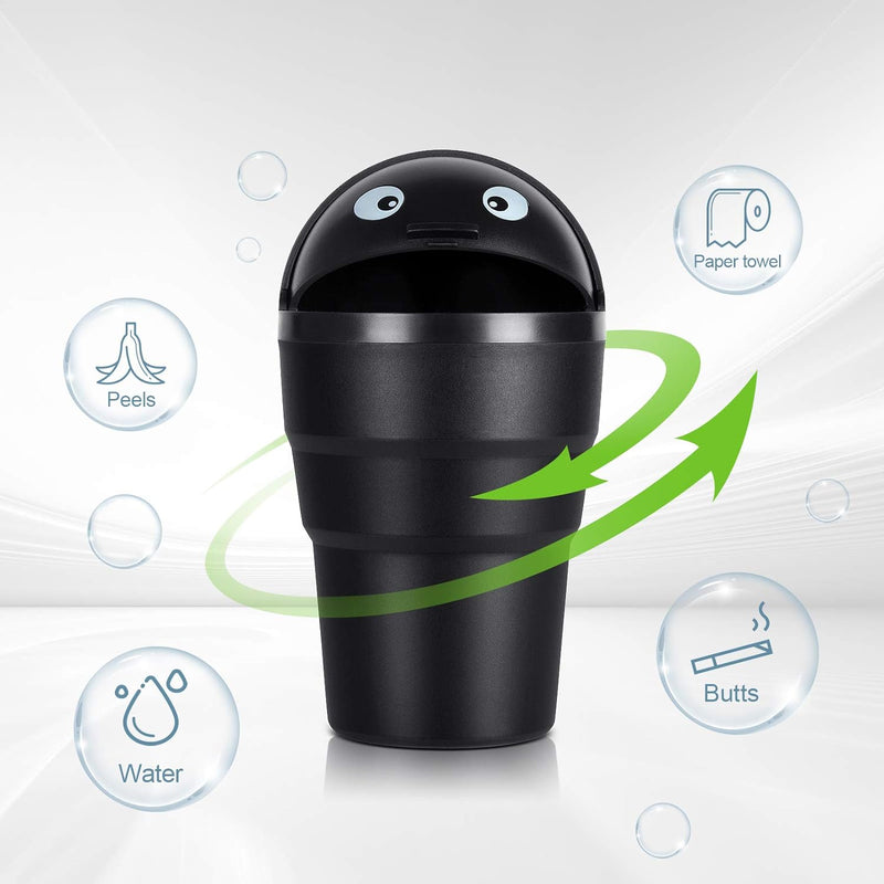 universal mini car trash can with swing lid, view 3 - MRSLM