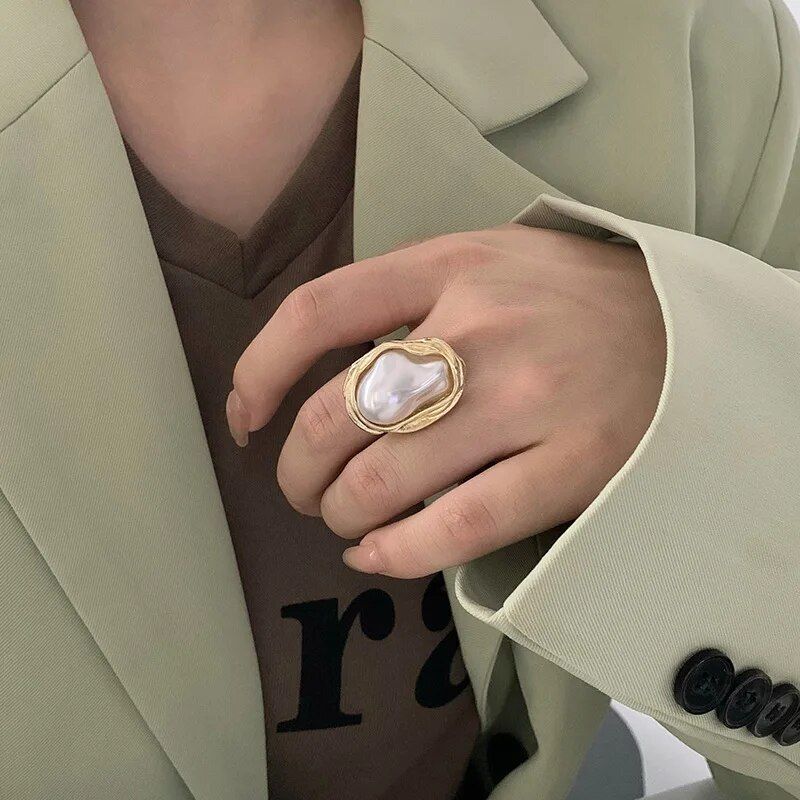 french vintage pearl ring, view 5 - MRSLM