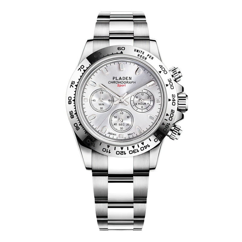 men's steel band luminous quartz watch, view 2 - MRSLM