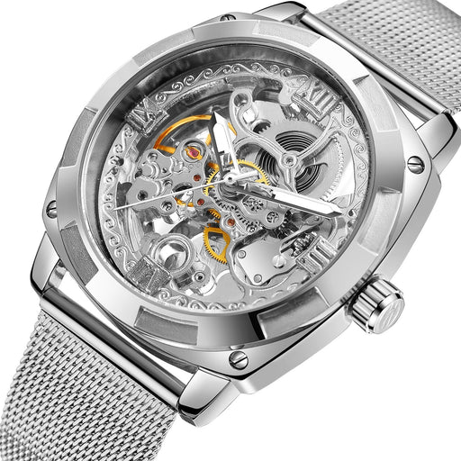 Men's automatic mechanical watch, steel band, view 3 - MRSLM