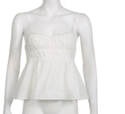 women's white square neck backless cami top, view 5 - MRSLM
