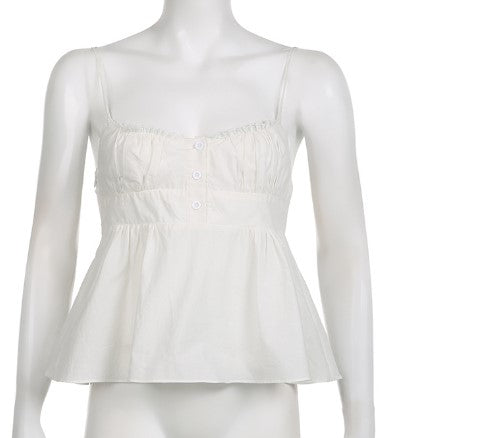 women's white square neck backless cami top, view 5 - MRSLM