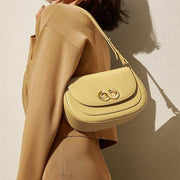 round cow leather shoulder bag, view 2 - MRSLM