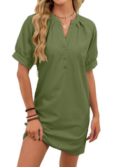 women's v-neck lace-up dress, view 8 - MRSLM