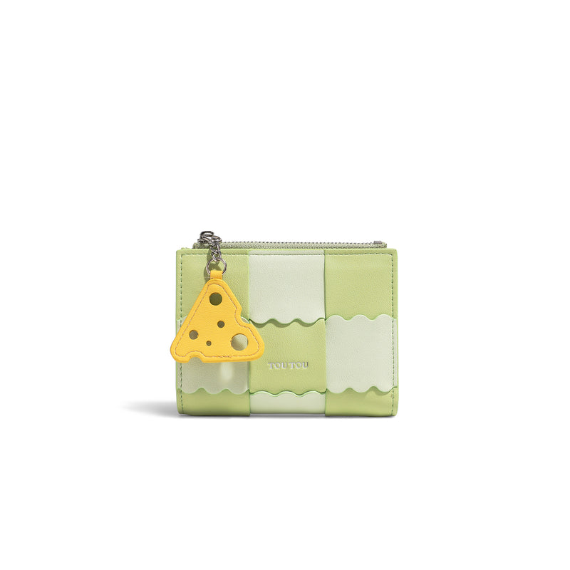 women's short wallet with cheese pendant, view 3 - MRSLM