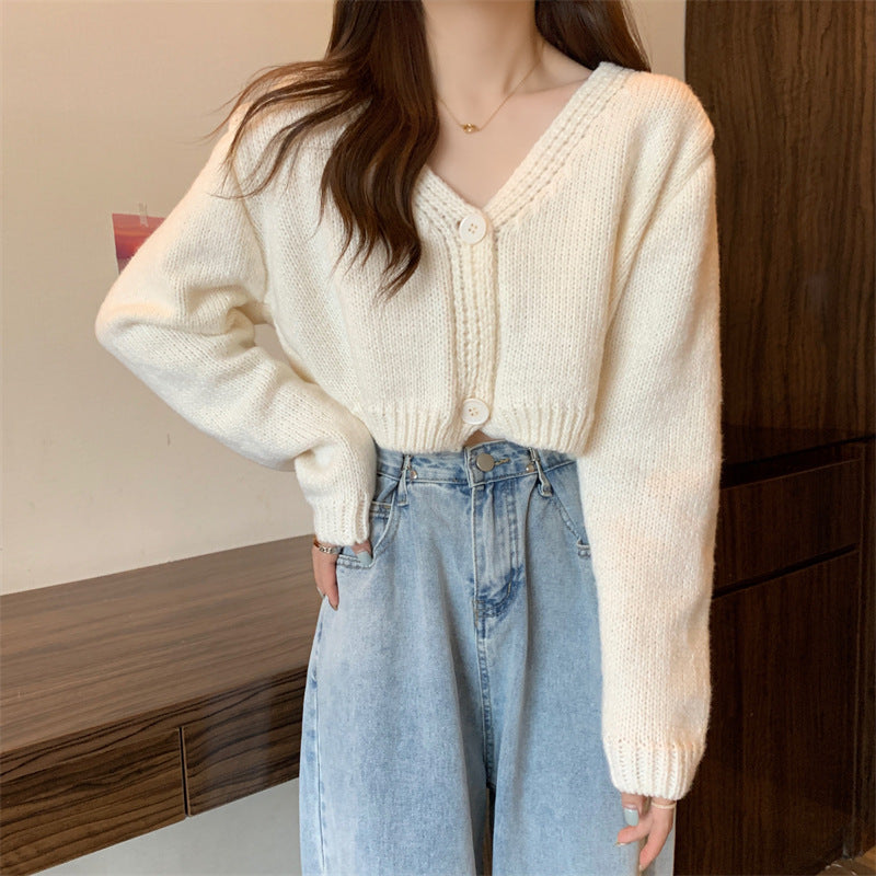 women's short knitted cotton cardigan, view 3 - MRSLM