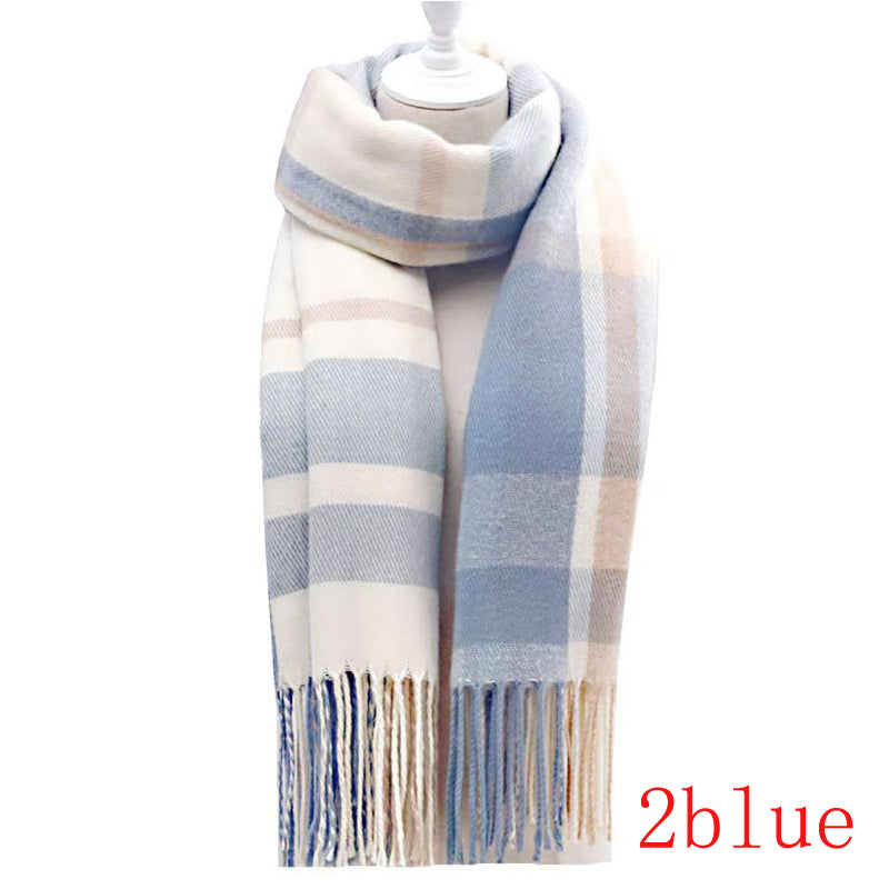 Thick plaid tassel winter scarf, view 11 - MRSLM