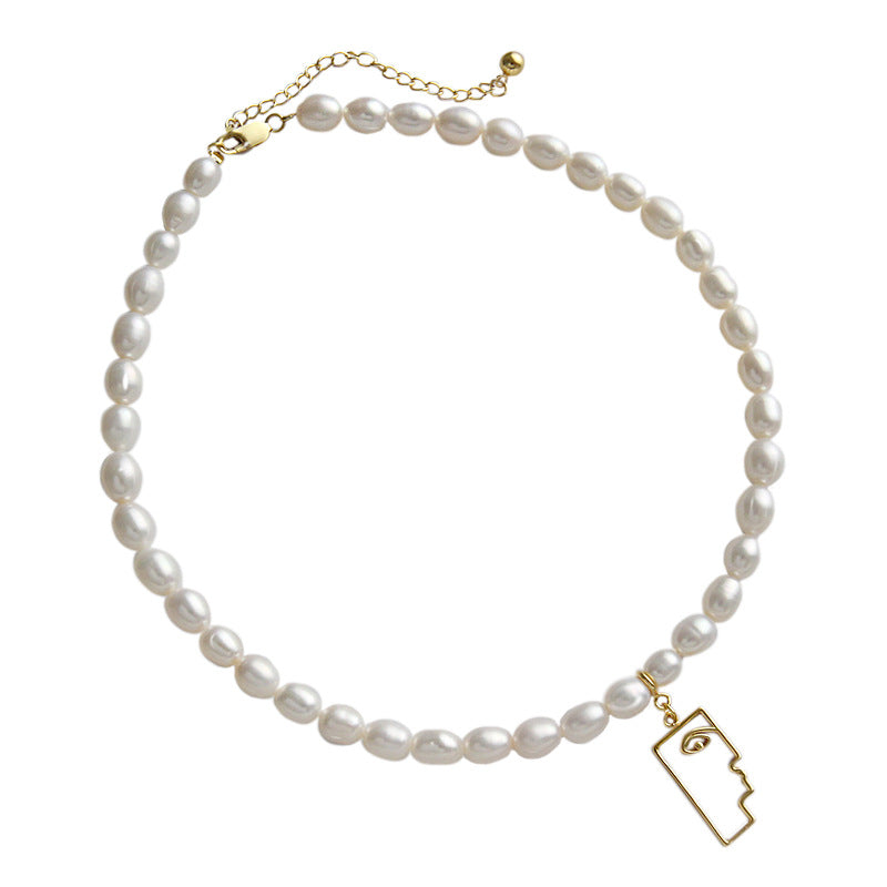 freshwater pearl S925 silver necklace, view 3 - MRSLM