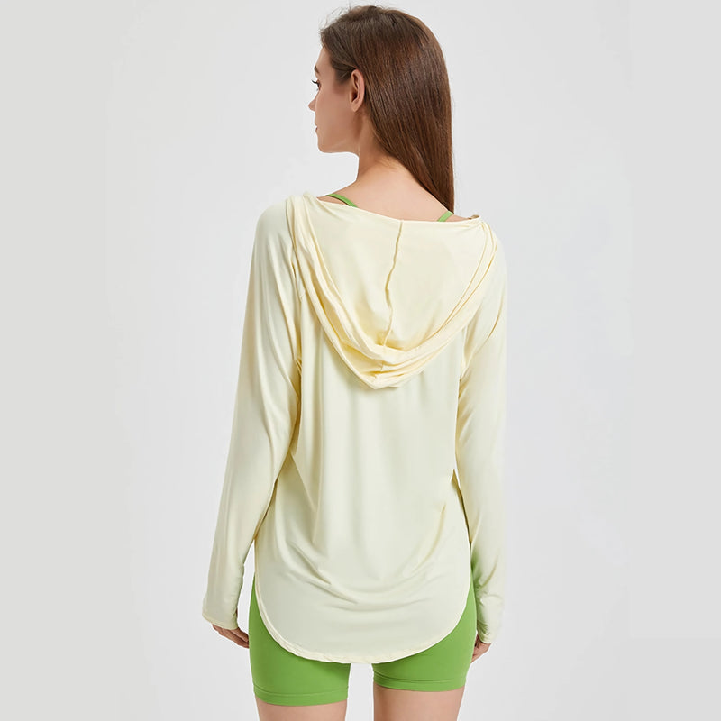 women's long sleeve UV protection yoga hoodie, view 11 - MRSLM