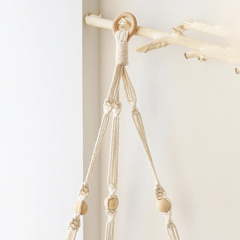 macrame floating shelf, view 8 - MRSLM