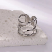 minimalist twisted stainless steel ring, view 7 - MRSLM