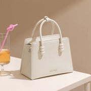 small faux leather handheld tote bag, view 4 - MRSLM