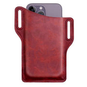 men's leather phone belt pouch, view 6 - MRSLM