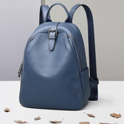 Blue grey leather women backpack - MRSLM