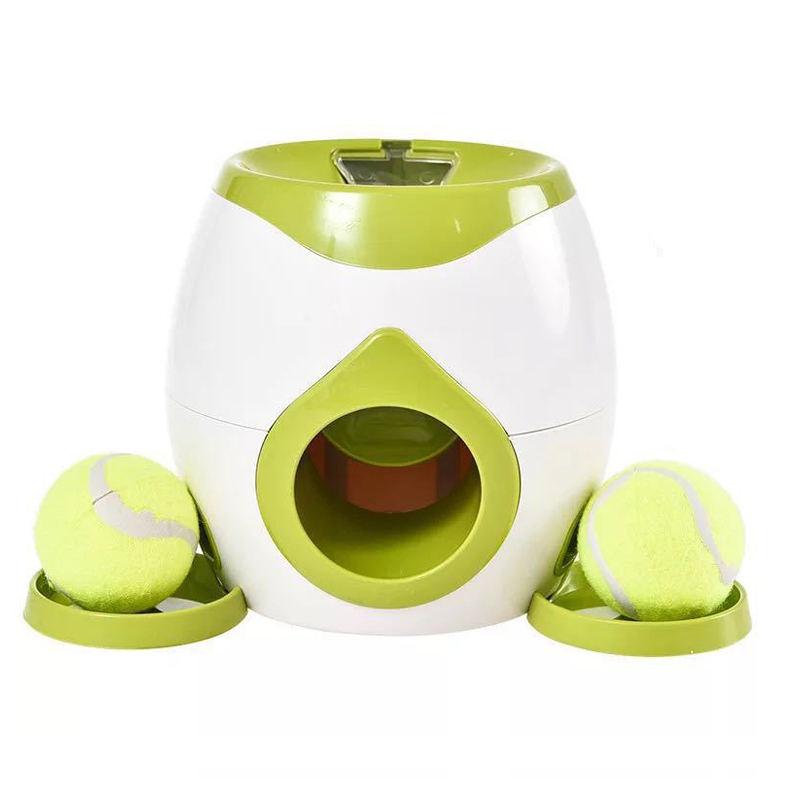 dog tennis launcher and treat dispenser toy, view 5 - MRSLM