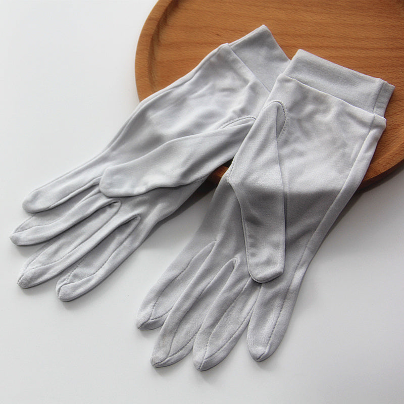 thin mulberry silk finger gloves, view 7 - MRSLM