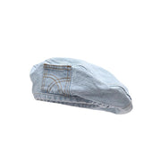 washed denim beret, view 3 - MRSLM