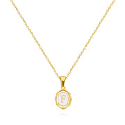 golden drip oil letter pendant necklace, view 24 - MRSLM
