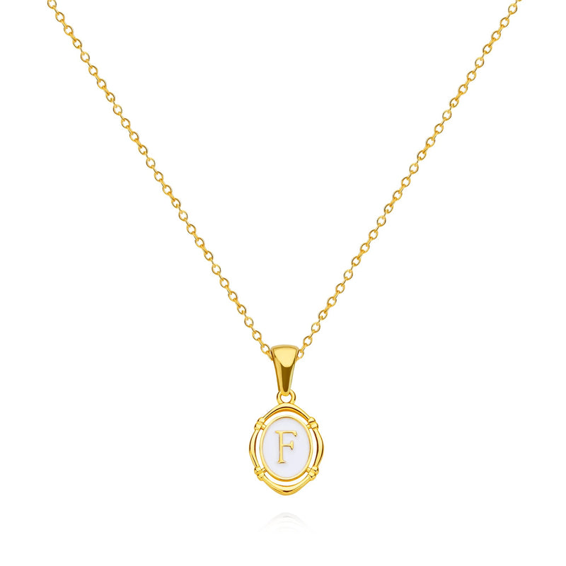 golden drip oil letter pendant necklace, view 24 - MRSLM