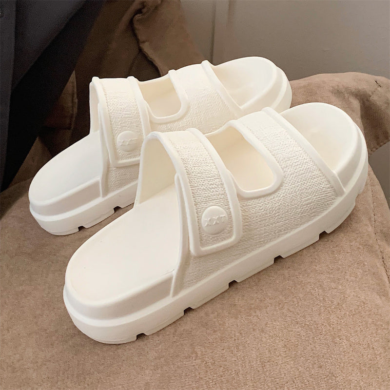 Double-strap platform slippers, view 3 - MRSLM