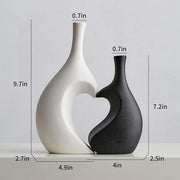 Heart-shaped ceramic vases set of 2, view 2 - MRSLM