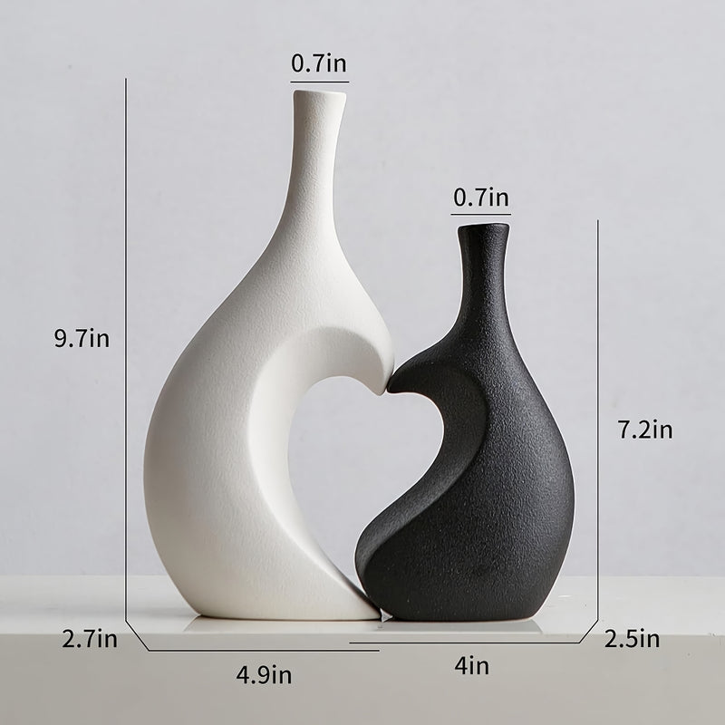 Heart-shaped ceramic vases set of 2, view 2 - MRSLM