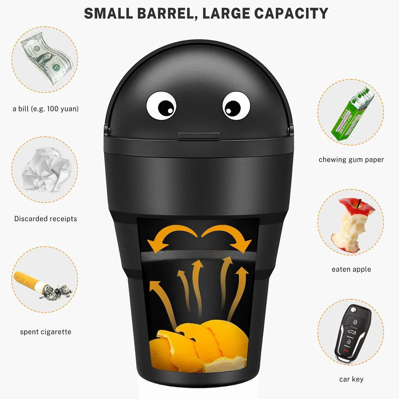 universal mini car trash can with swing lid, view 10 - MRSLM