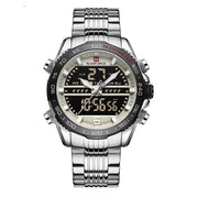 men's multifunction stainless steel watch, view 4 - MRSLM