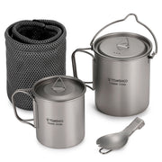 titanium camping cookware set, view 4 - MRSLM