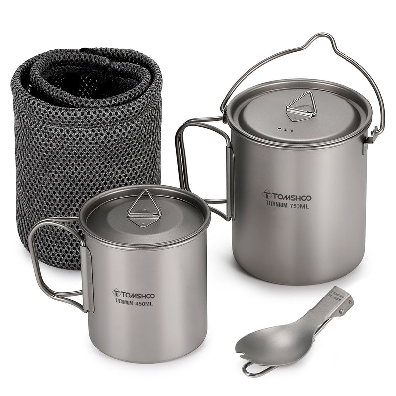 titanium camping cookware set, view 4 - MRSLM